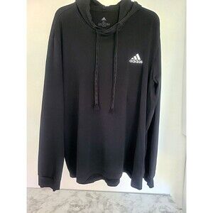 ADIDAS Black Classic Drawstring Hoodie Pullover Size XL Unisex